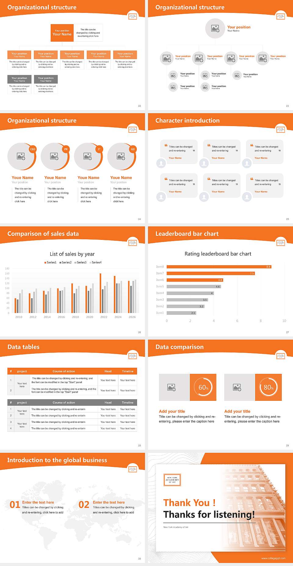New York Academy of Art Academic Presentation/Research Findings Report PPT Template4:3 ratio PPT effect preview image4