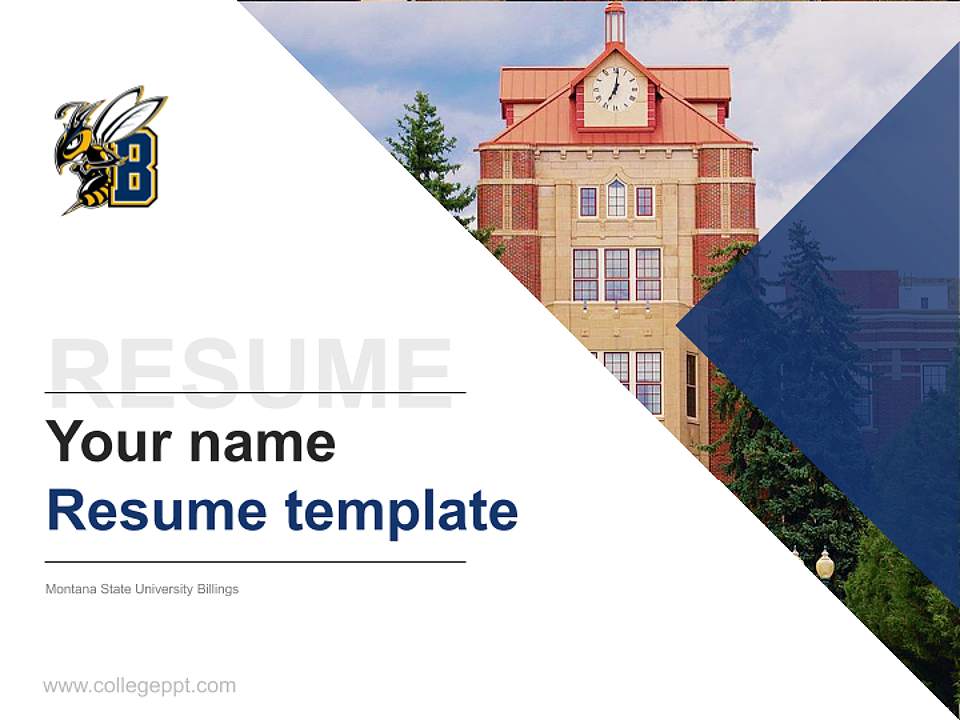 Montana State University Billings Resume PPT Template4:3 ratio PPT effect preview image5