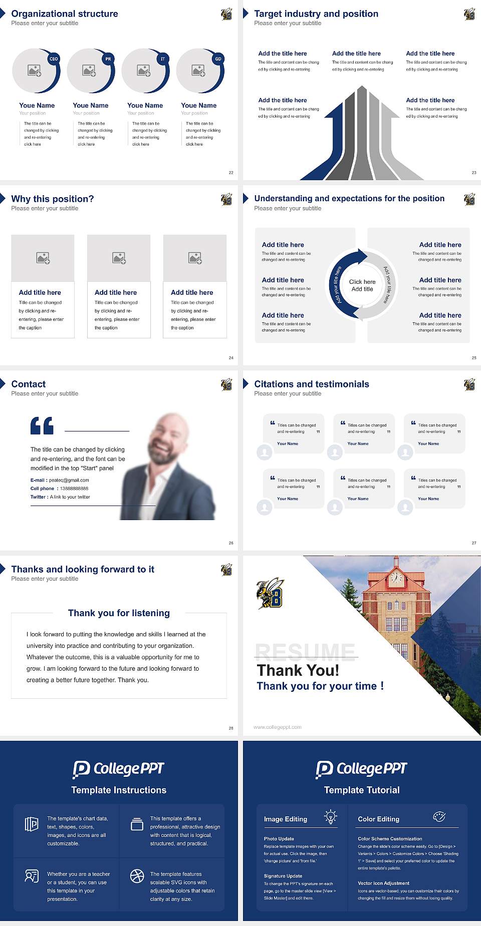 Montana State University Billings Resume PPT Template4:3 ratio PPT effect preview image4