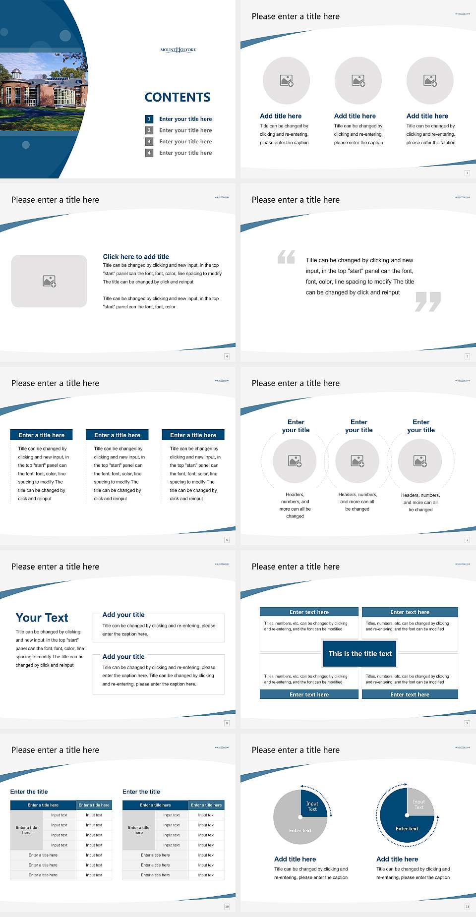 Mount Holyoke College Course/Courseware Creation PPT Template4:3 ratio PPT effect preview image2