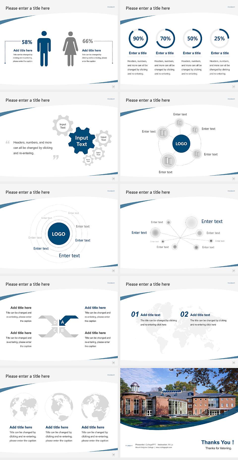 Mount Holyoke College Course/Courseware Creation PPT Template4:3 ratio PPT effect preview image4