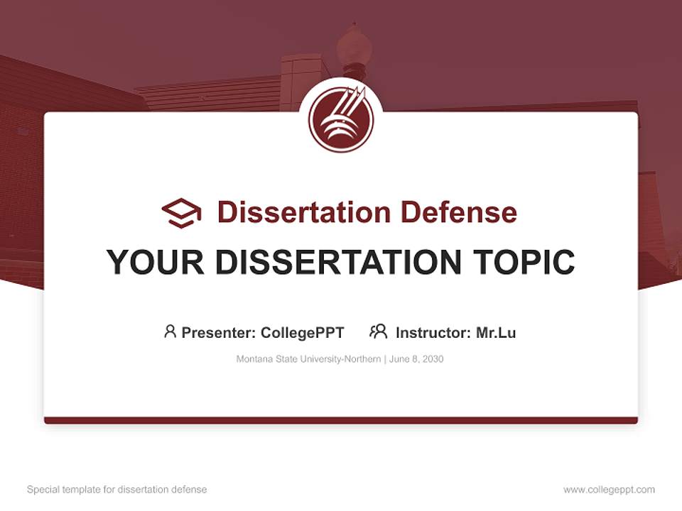 Montana State University-Northern Graduation Thesis Defense PPT Template4:3 ratio PPT effect preview image7