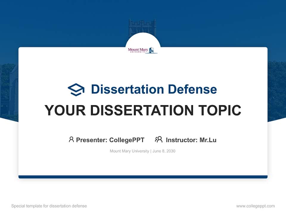 Mount Mary University Graduation Thesis Defense PPT Template4:3 ratio PPT effect preview image7