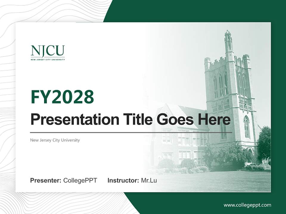 New Jersey City University Academic Presentation/Research Findings Report PPT Template4:3 ratio PPT effect preview image5