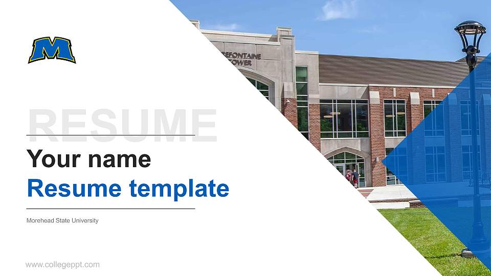 Morehead State University Resume PPT Template16:9 ratio PPT effect preview image