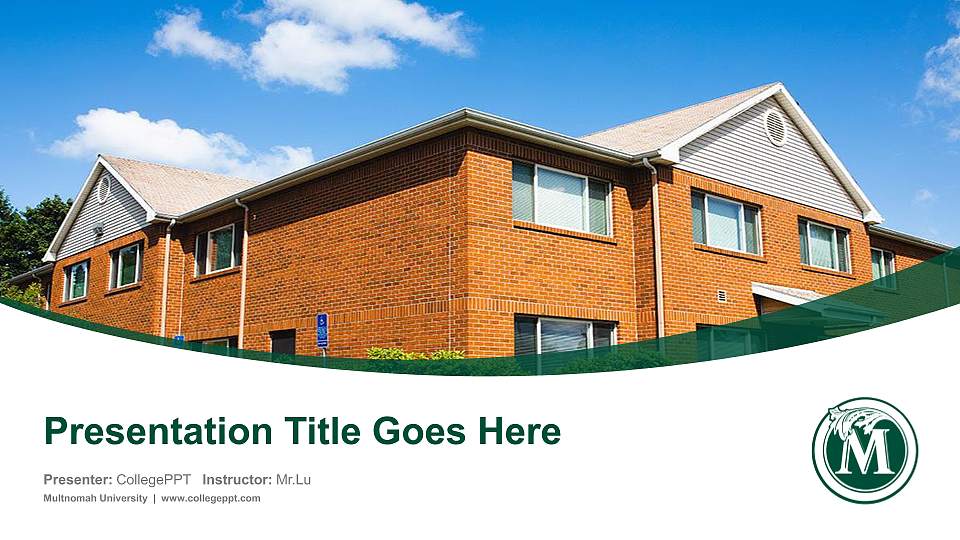 Multnomah University Course/Courseware Creation PPT Template16:9 ratio PPT effect preview image