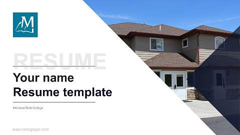 Montana Bible College Resume PPT Template
