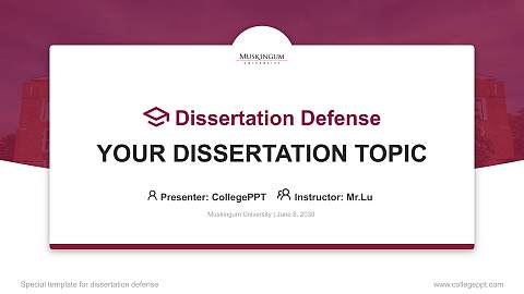 Muskingum University Graduation Thesis Defense PPT Template