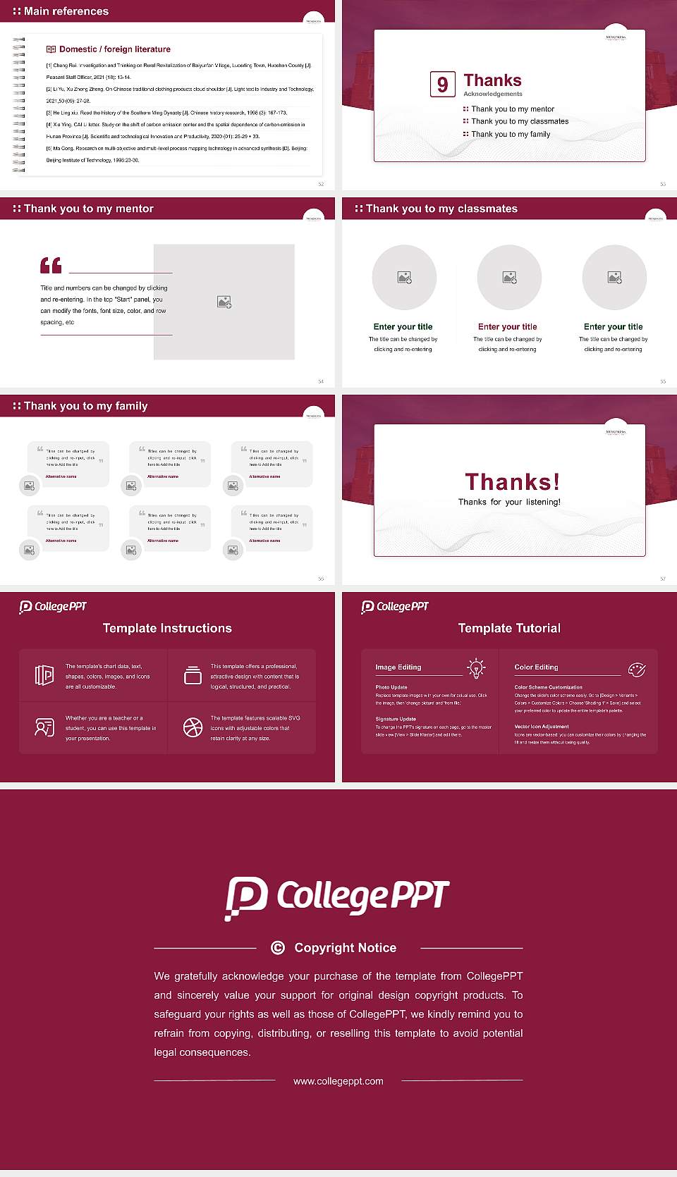 Muskingum University Graduation Thesis Defense PPT Template16:9 ratio PPT effect preview image7