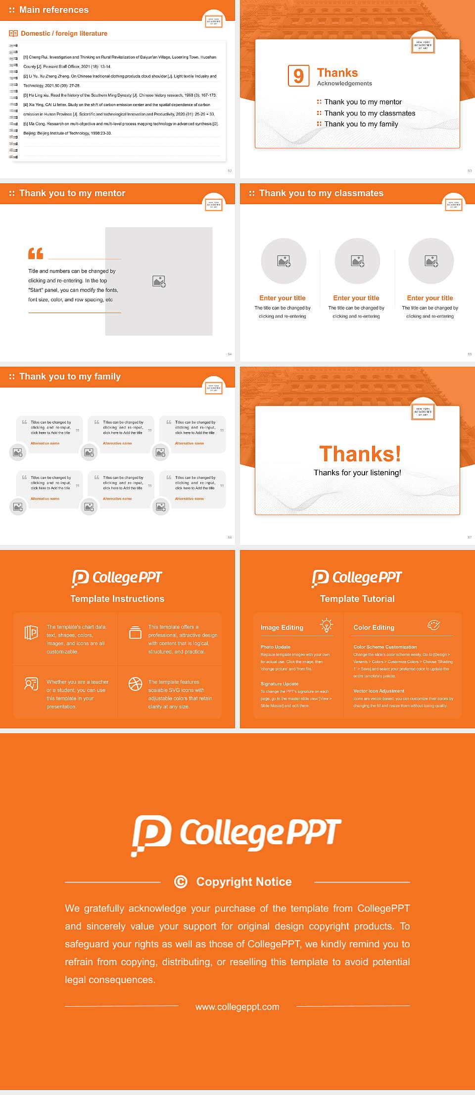 New York Academy of Art Graduation Thesis Defense PPT Template4:3 ratio PPT effect preview image7