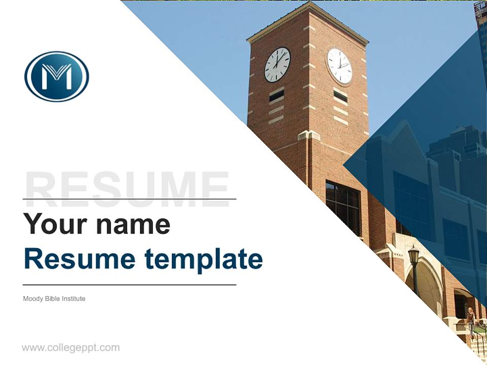 Moody Bible Institute Resume PPT Template4:3 ratio PPT effect preview image5