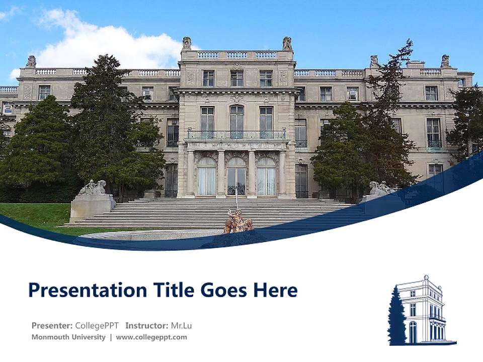Monmouth University Course/Courseware Creation PPT Template4:3 ratio PPT effect preview image5