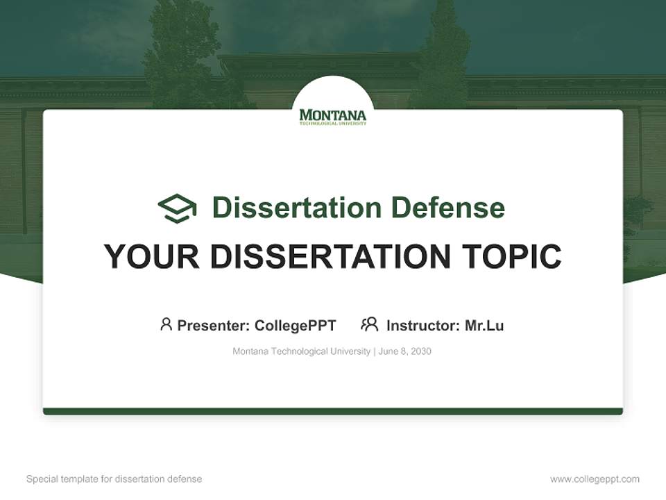 Montana Technological University Graduation Thesis Defense PPT Template4:3 ratio PPT effect preview image7