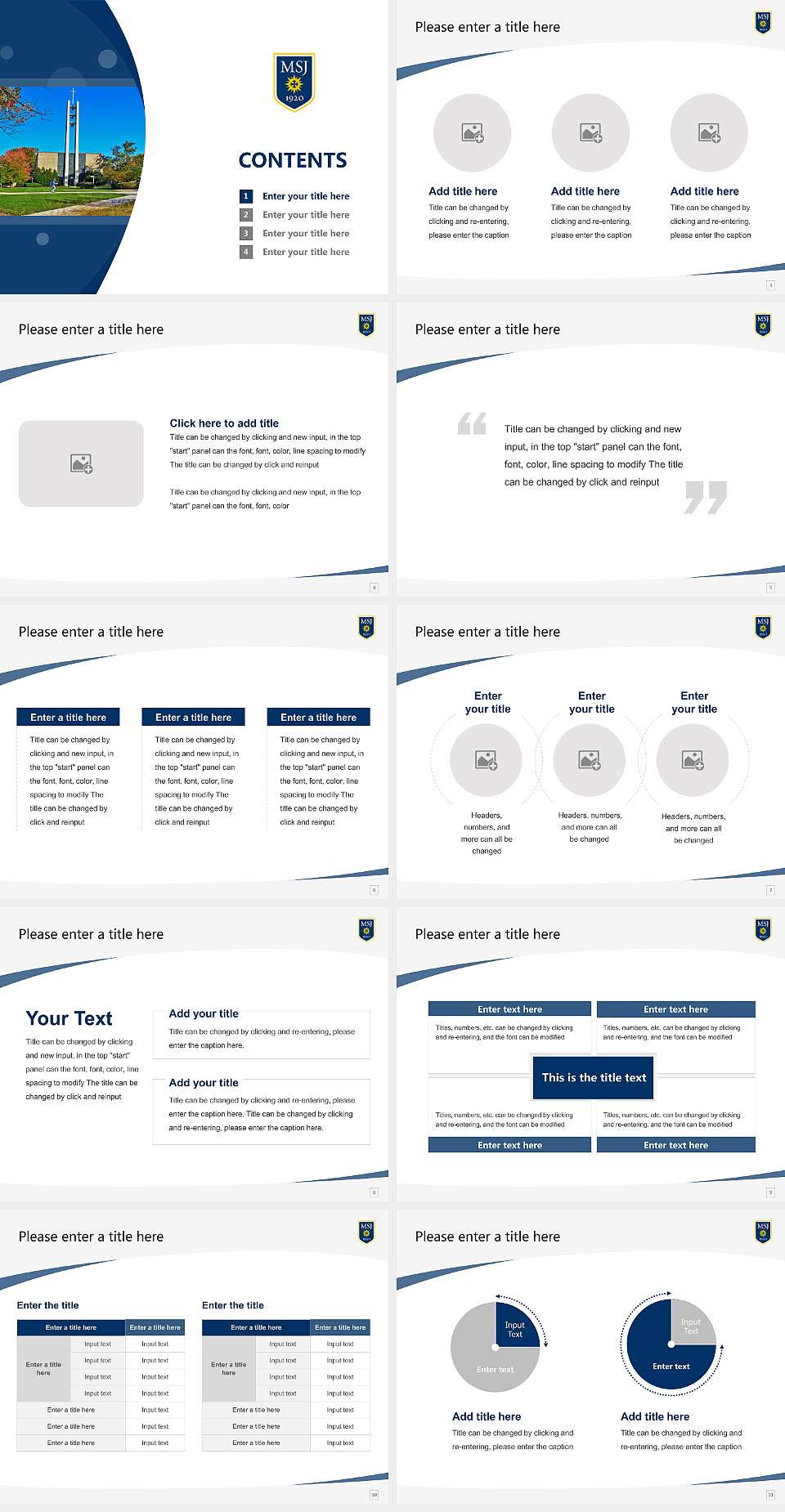 Mount Saint Joseph University Course/Courseware Creation PPT Template4:3 ratio PPT effect preview image2