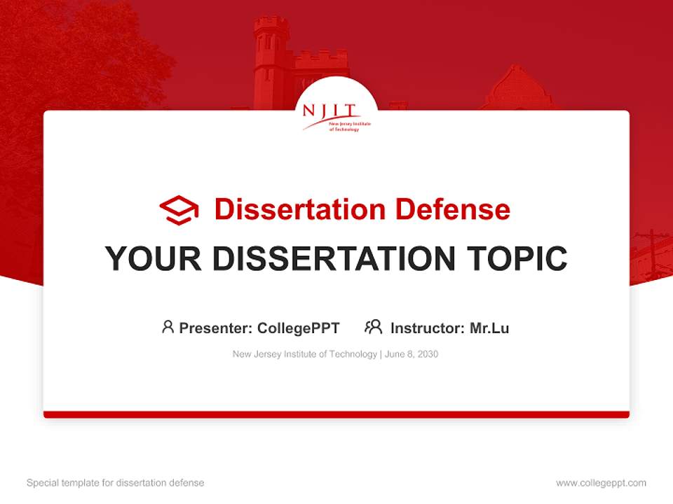 New Jersey Institute of Technology Graduation Thesis Defense PPT Template4:3 ratio PPT effect preview image7