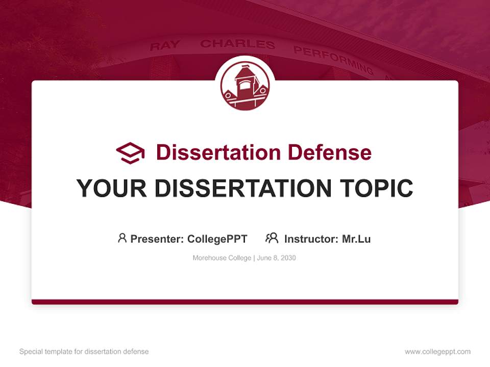 Morehouse College Graduation Thesis Defense PPT Template4:3 ratio PPT effect preview image7