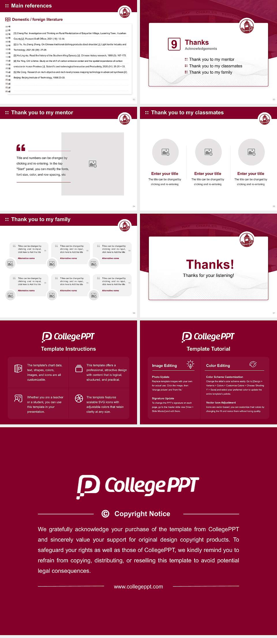 Morehouse College Graduation Thesis Defense PPT Template4:3 ratio PPT effect preview image7