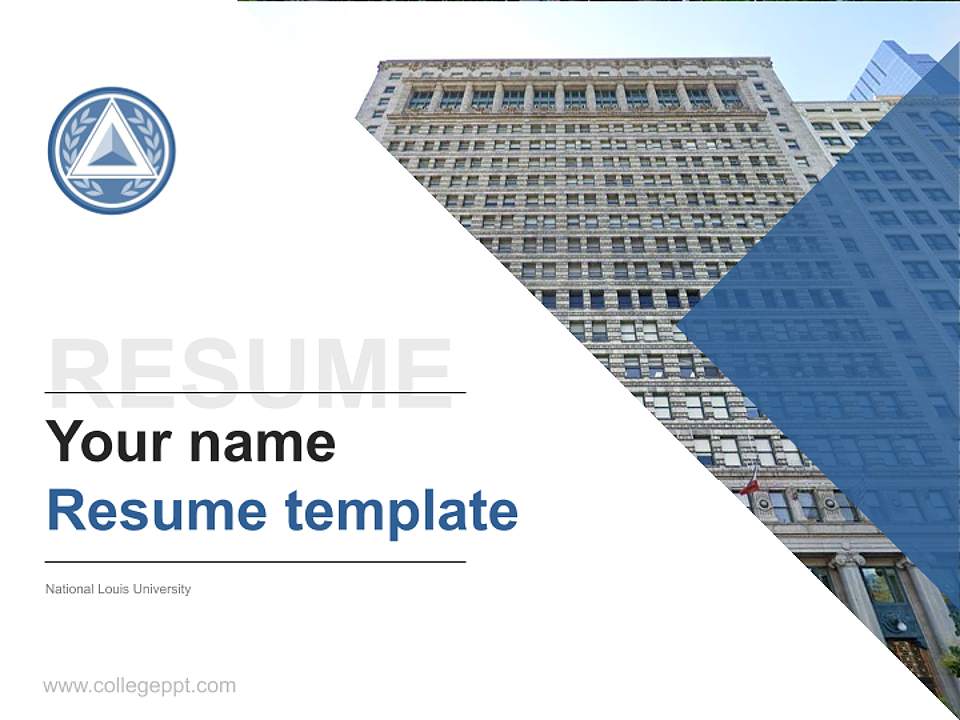 National Louis University Resume PPT Template4:3 ratio PPT effect preview image5