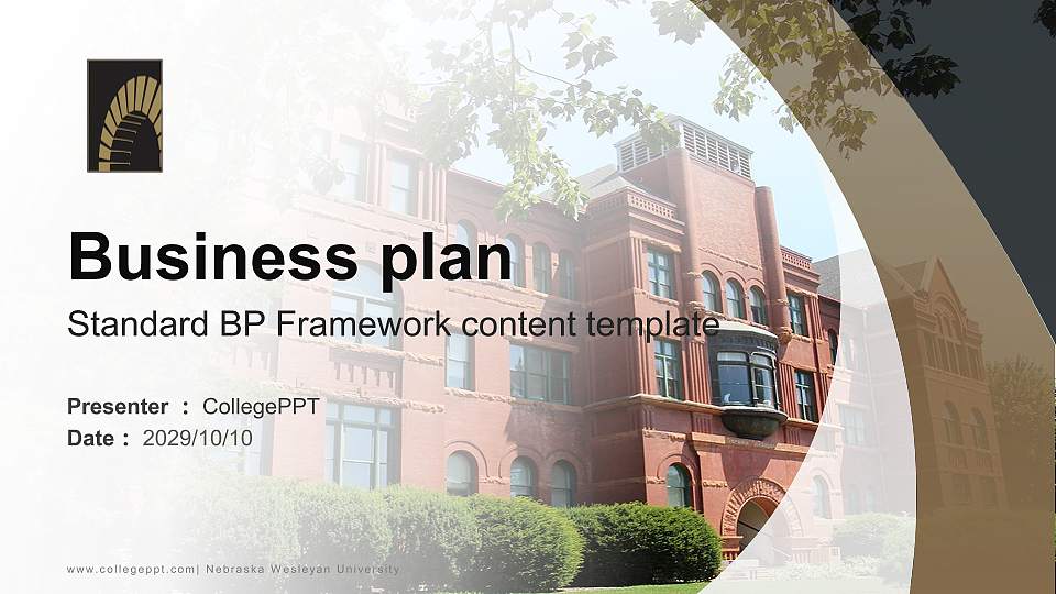 Nebraska Wesleyan University Competition/Entrepreneurship Contest PPT Template16:9 ratio PPT effect preview image
