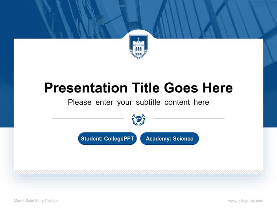 Mount Saint Mary College National Scholarship Defense PPT Template4:3 ratio PPT effect preview image4