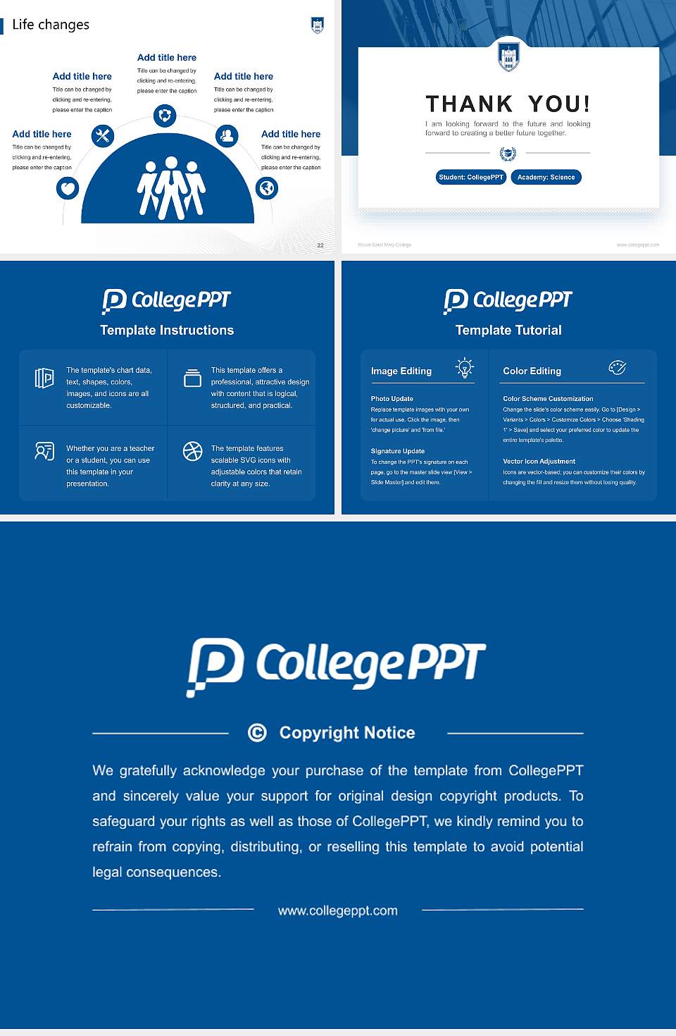 Mount Saint Mary College National Scholarship Defense PPT Template4:3 ratio PPT effect preview image4