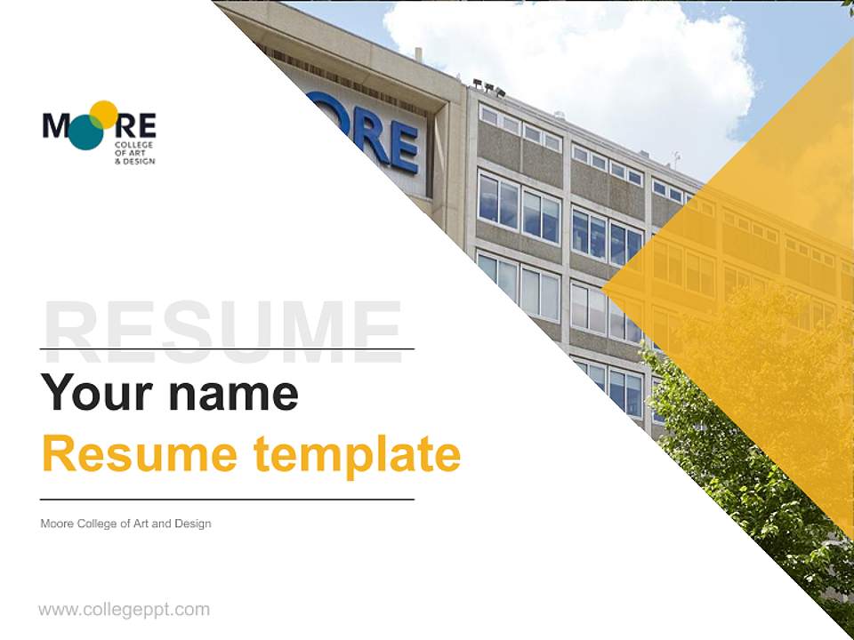 Moore College of Art and Design Resume PPT Template4:3 ratio PPT effect preview image5