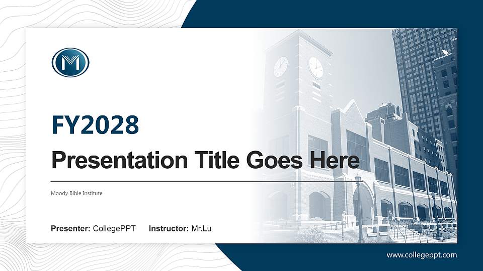 Moody Bible Institute Academic Presentation/Research Findings Report PPT Template16:9 ratio PPT effect preview image