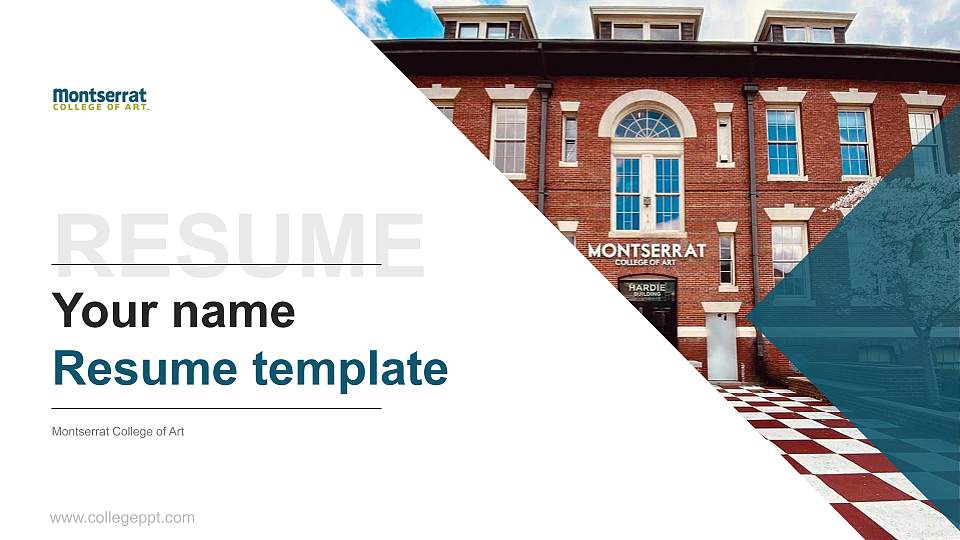 Montserrat College of Art Resume PPT Template16:9 ratio PPT effect preview image