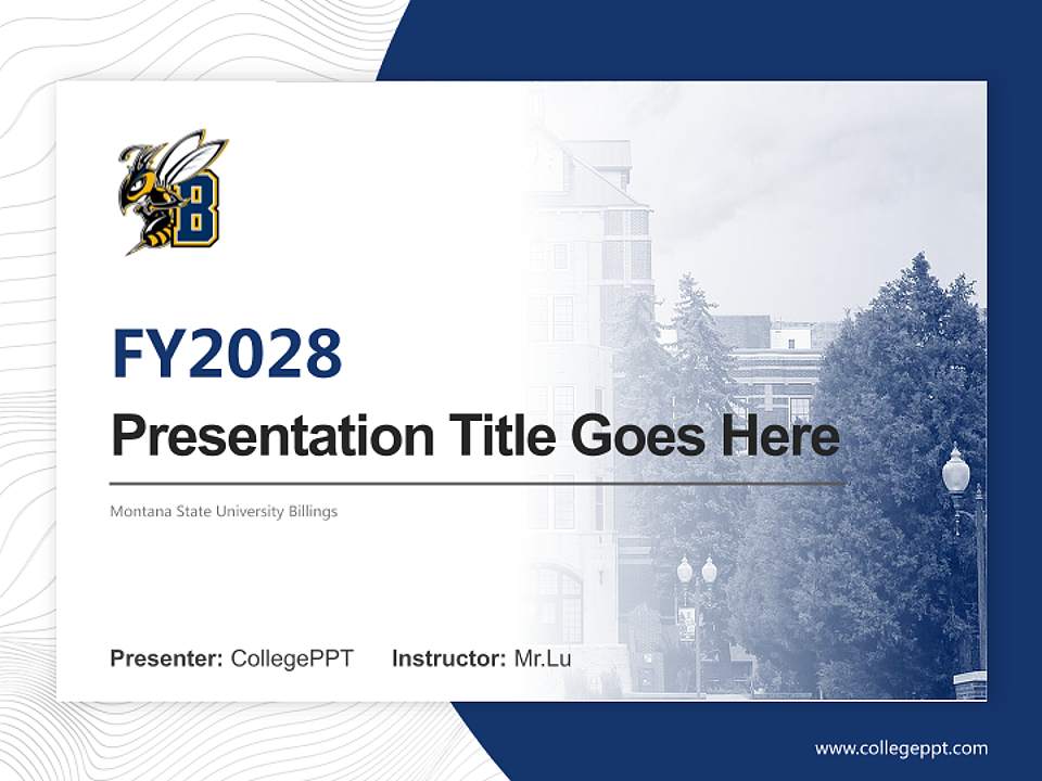 Montana State University Billings Academic Presentation/Research Findings Report PPT Template4:3 ratio PPT effect preview image5