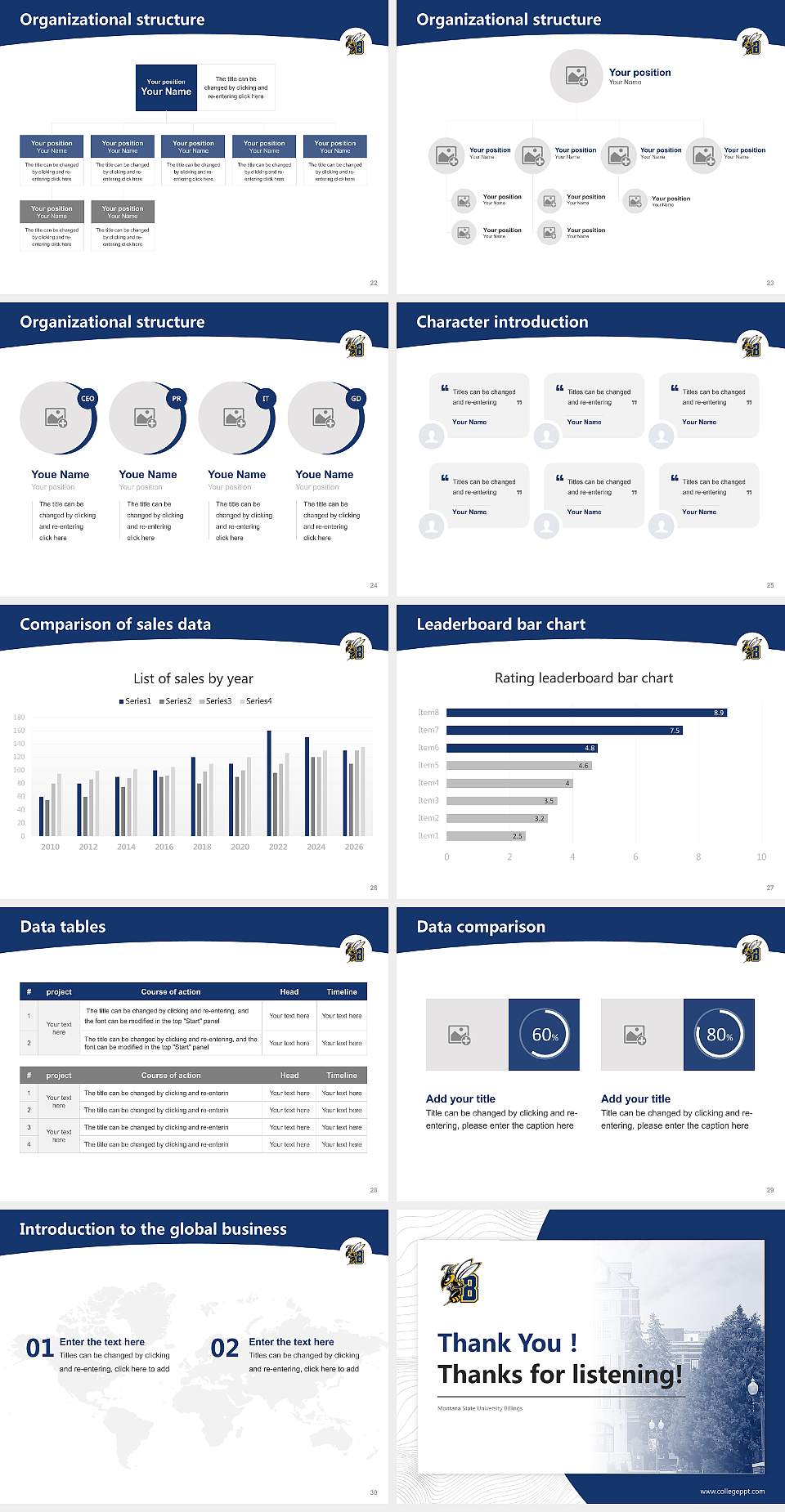 Montana State University Billings Academic Presentation/Research Findings Report PPT Template4:3 ratio PPT effect preview image4
