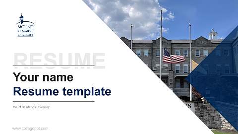 Mount St. Mary’S University Resume PPT Template