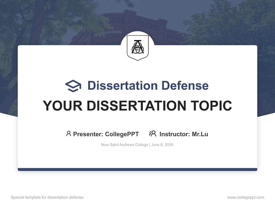 New Saint Andrews College Graduation Thesis Defense PPT Template4:3 ratio PPT effect preview image7
