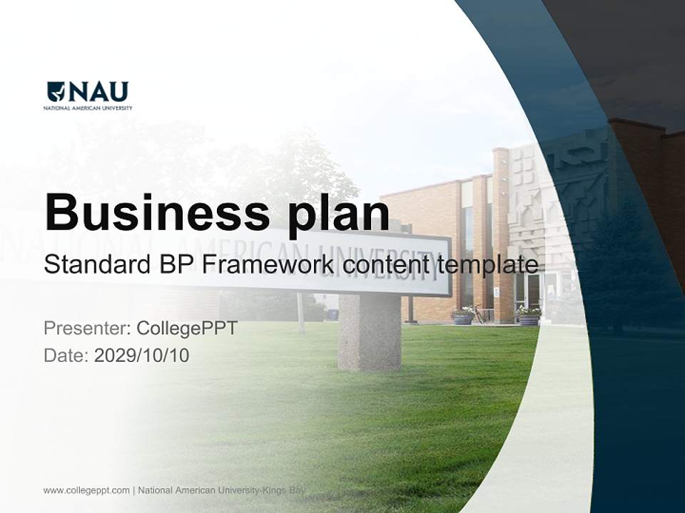 National American University-Kings Bay Competition/Entrepreneurship Contest PPT Template4:3 ratio PPT effect preview image9