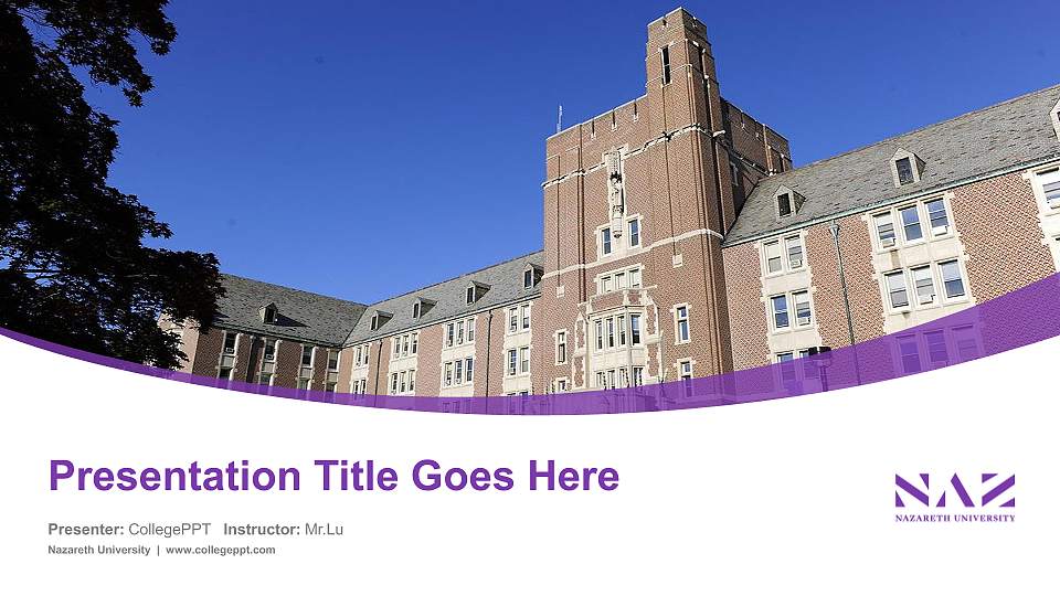 Nazareth University Course/Courseware Creation PPT Template16:9 ratio PPT effect preview image