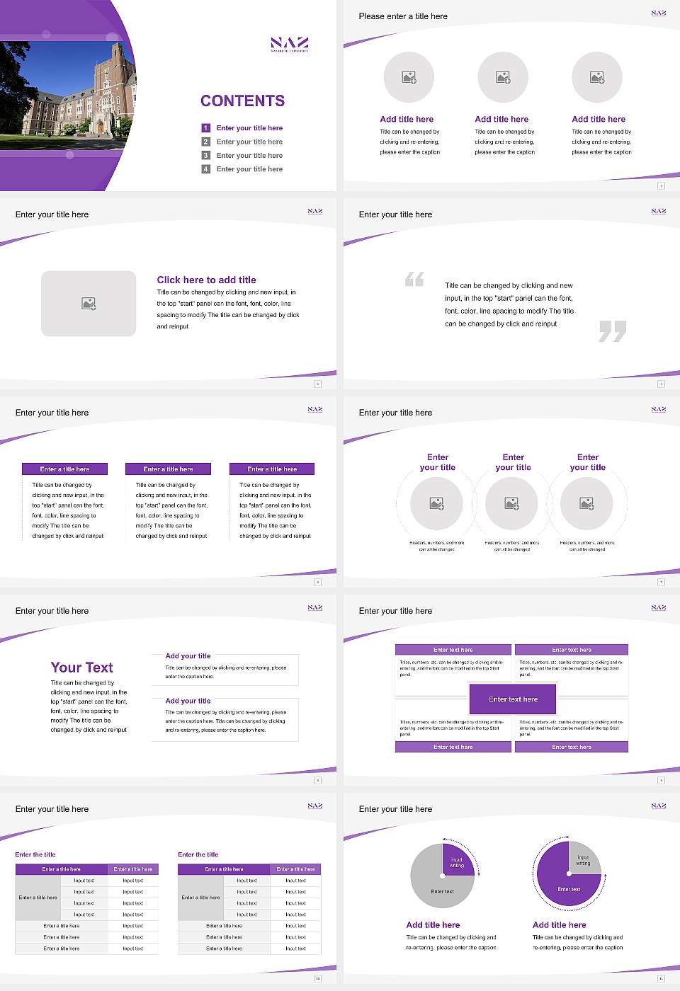 Nazareth University Course/Courseware Creation PPT Template16:9 ratio PPT effect preview image2