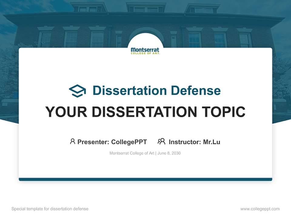 Montserrat College of Art Graduation Thesis Defense PPT Template4:3 ratio PPT effect preview image7