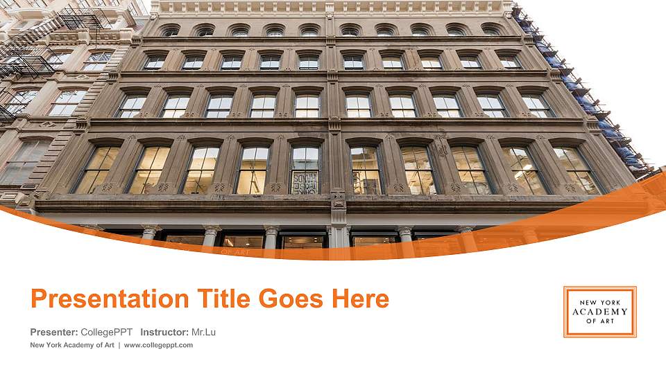 New York Academy of Art Course/Courseware Creation PPT Template16:9 ratio PPT effect preview image