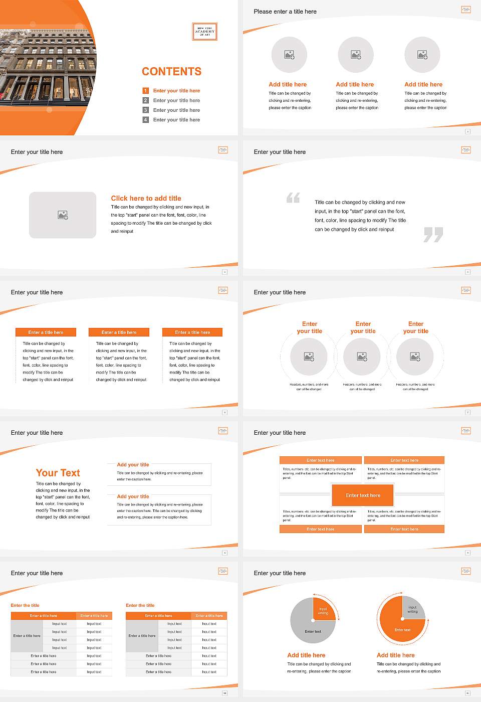 New York Academy of Art Course/Courseware Creation PPT Template16:9 ratio PPT effect preview image2