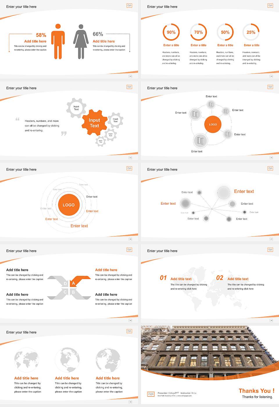 New York Academy of Art Course/Courseware Creation PPT Template16:9 ratio PPT effect preview image4