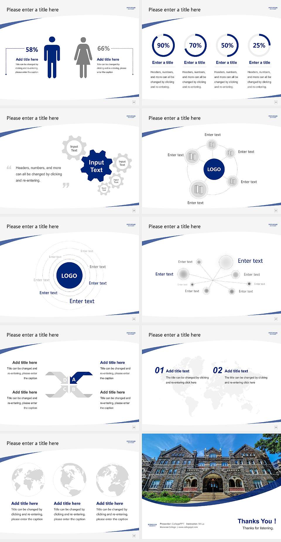 Moravian College Course/Courseware Creation PPT Template4:3 ratio PPT effect preview image4