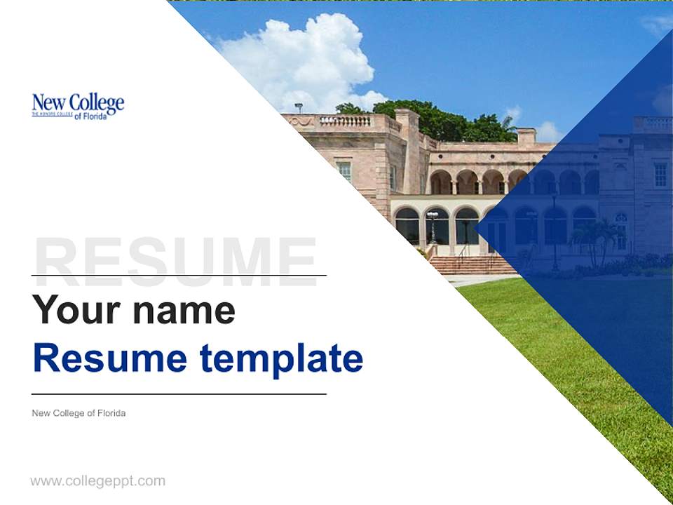 New College of Florida Resume PPT Template4:3 ratio PPT effect preview image5