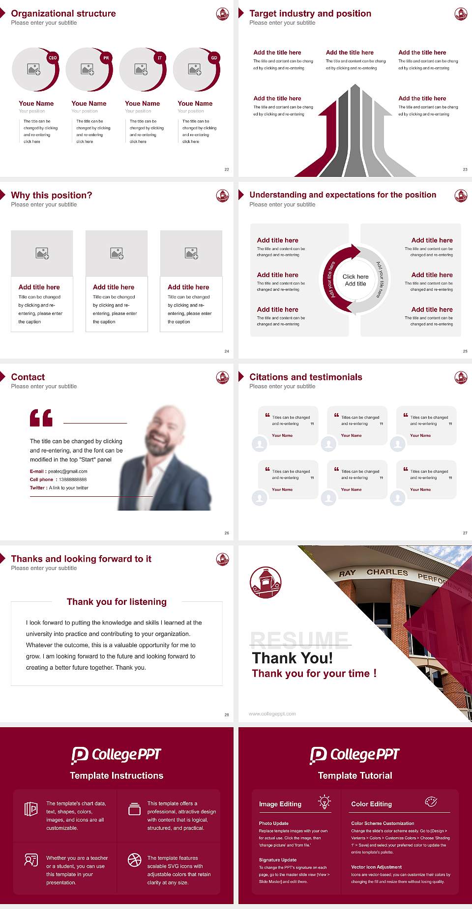 Morehouse College Resume PPT Template4:3 ratio PPT effect preview image4