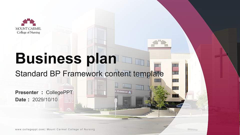 Mount Carmel College of Nursing Competition/Entrepreneurship Contest PPT Template16:9 ratio PPT effect preview image