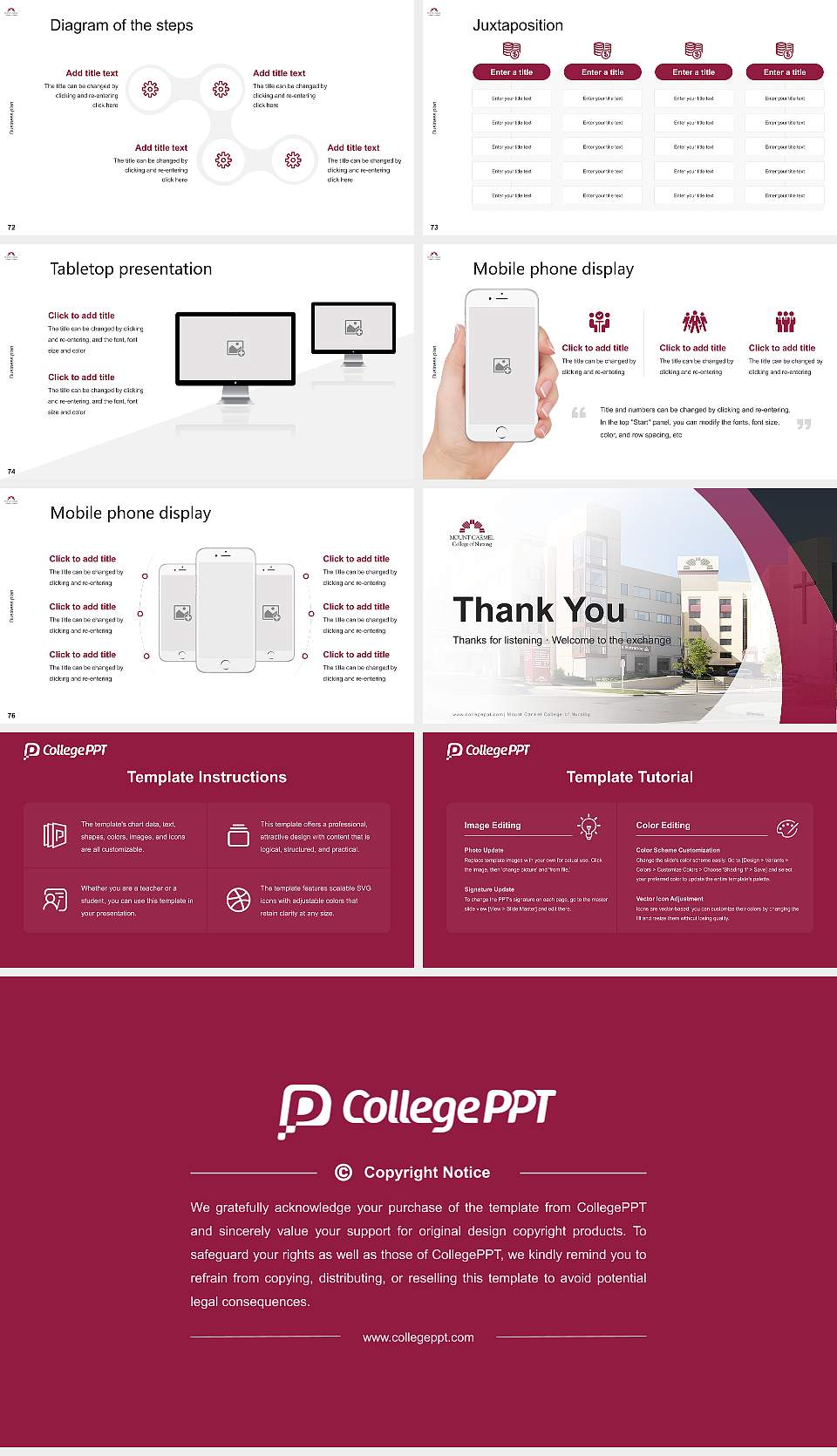 Mount Carmel College of Nursing Competition/Entrepreneurship Contest PPT Template16:9 ratio PPT effect preview image9