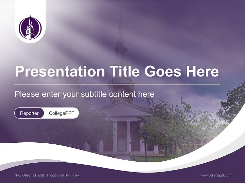 New Orleans Baptist Theological Seminary Lecture Sharing and Networking Event PPT Template4:3 ratio PPT effect preview image4