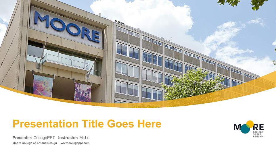 Moore College of Art and Design Course/Courseware Creation PPT Template16:9 ratio PPT effect preview image