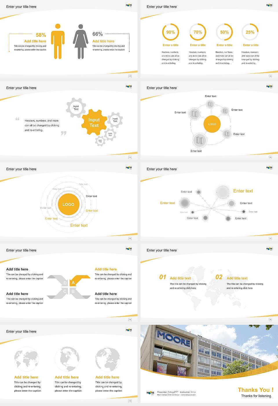 Moore College of Art and Design Course/Courseware Creation PPT Template16:9 ratio PPT effect preview image4