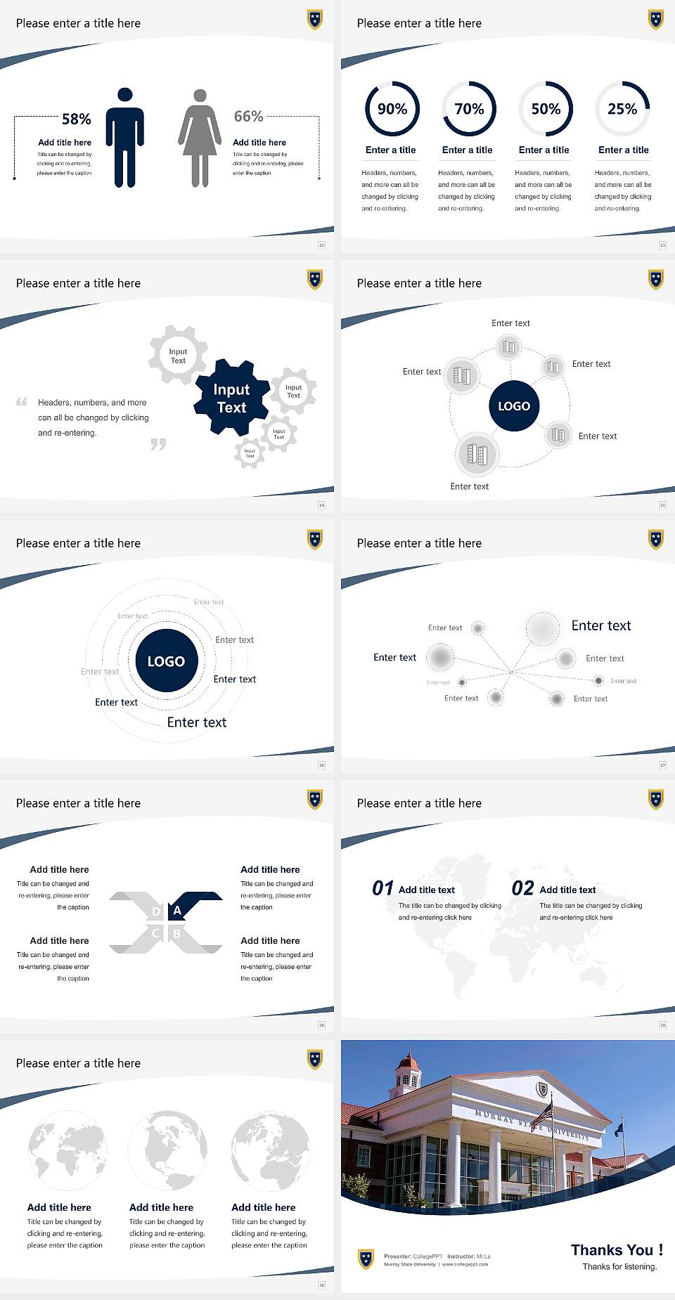 Murray State University Course/Courseware Creation PPT Template4:3 ratio PPT effect preview image4