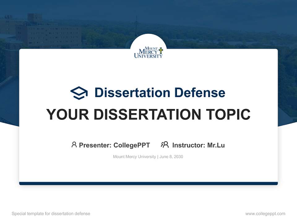 Mount Mercy University Graduation Thesis Defense PPT Template4:3 ratio PPT effect preview image7