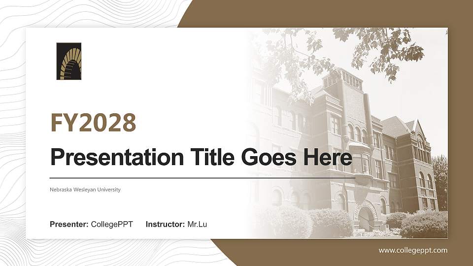 Nebraska Wesleyan University Academic Presentation/Research Findings Report PPT Template16:9 ratio PPT effect preview image